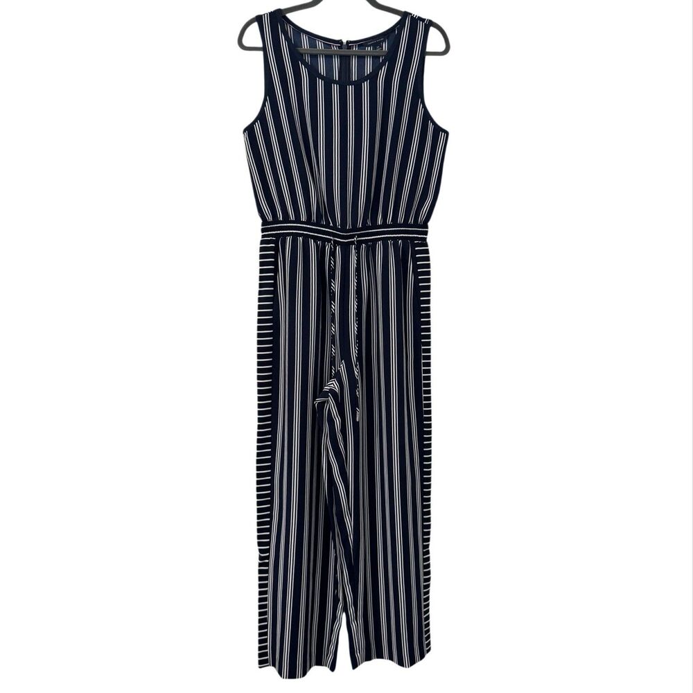 Tommy Hilfiger Sleeveless Striped Jumpsuit‎ Small Nautical Classic Modern Casual